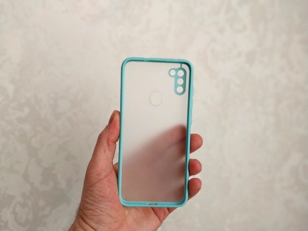 قاب پشت مات محافظ لنز دار سامسونگ A11 دور سبزآبی