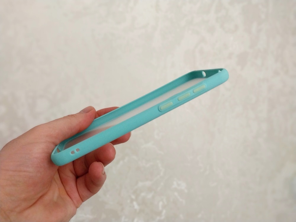 قاب پشت مات محافظ لنز دار سامسونگ A11 دور سبزآبی