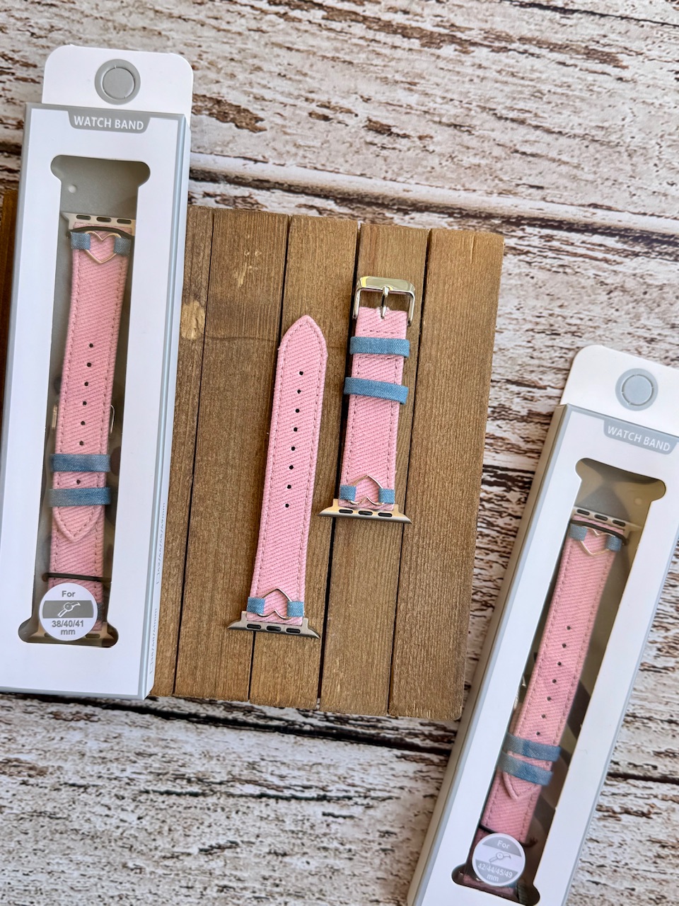 بند اپل واچ کبریتی صورتی قلبی