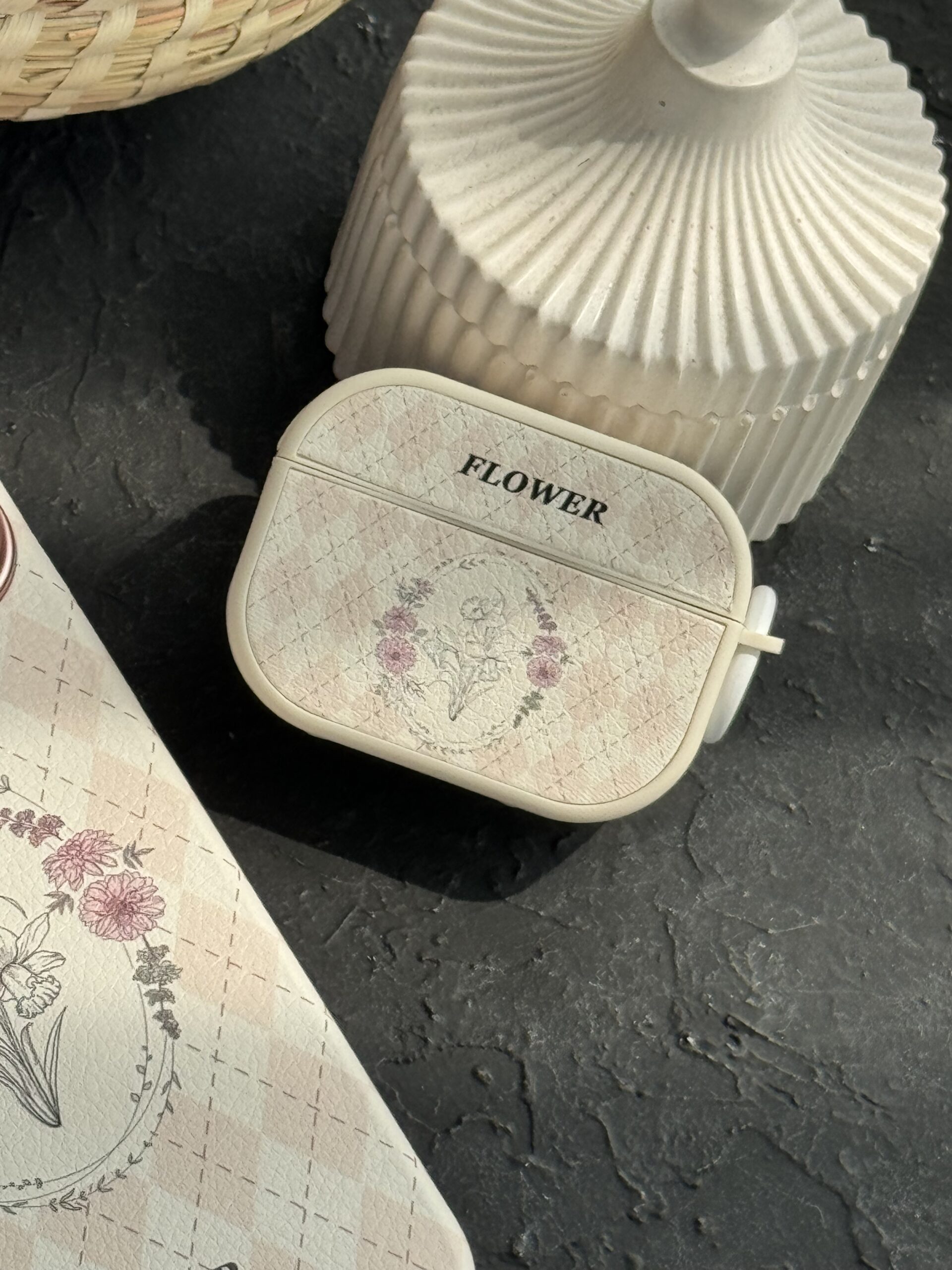 قاب موبایل آیفون فلاور رزپینک + کاور ایرپاد ست