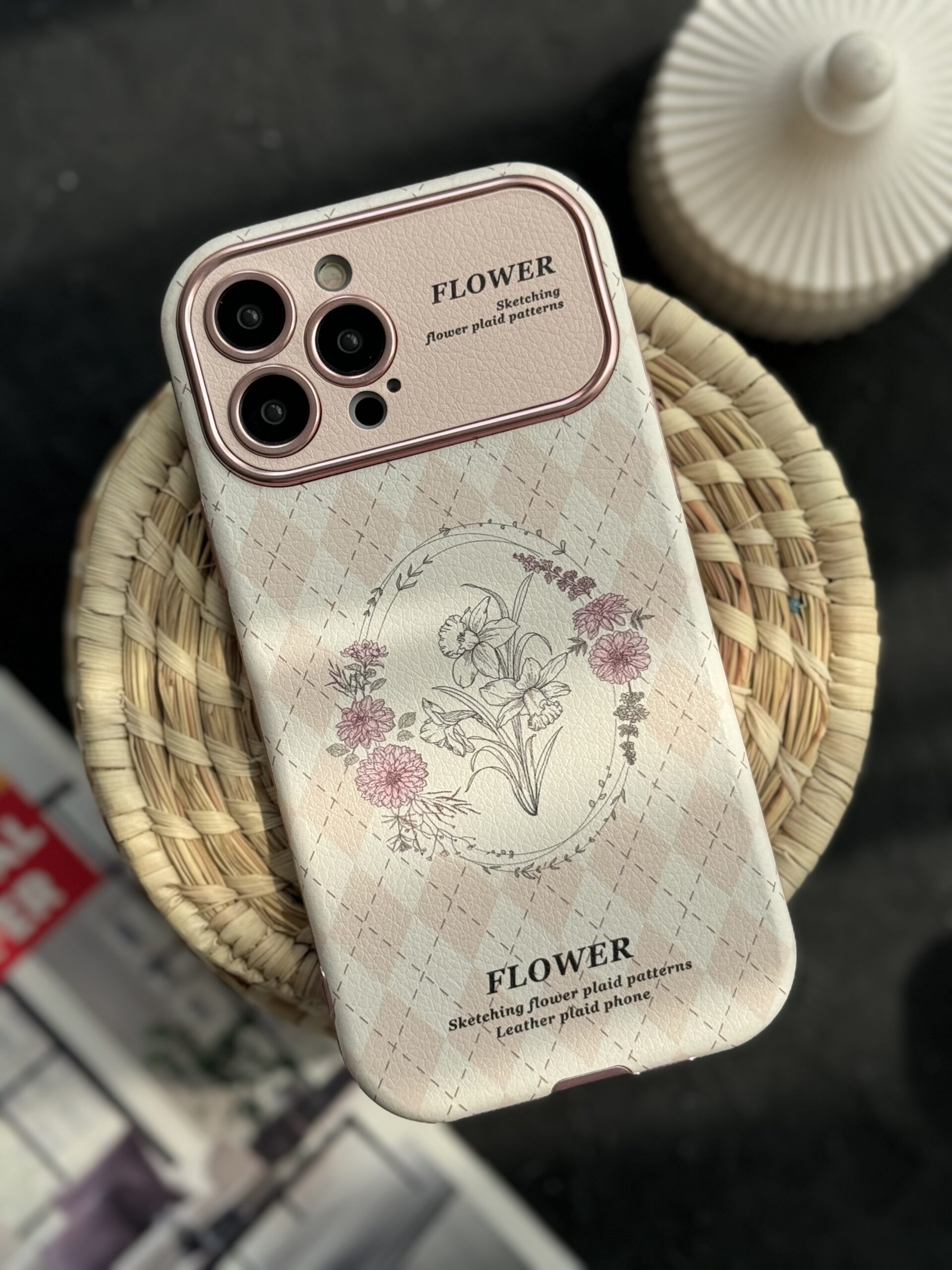 قاب آیفون فلاور رزپینک + کاور ایرپاد ست