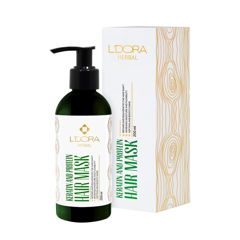 ماسک گیاهی پروتئینه و کراتینه موی سر لدورا هربال 200 میلی لیتر